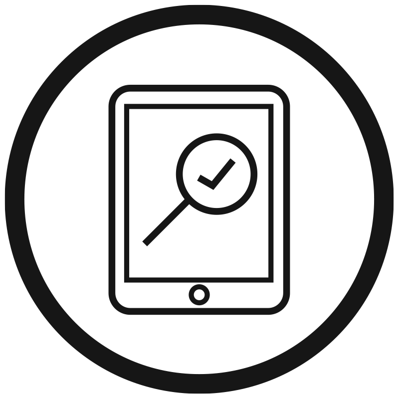 Inspection ipad circle icon